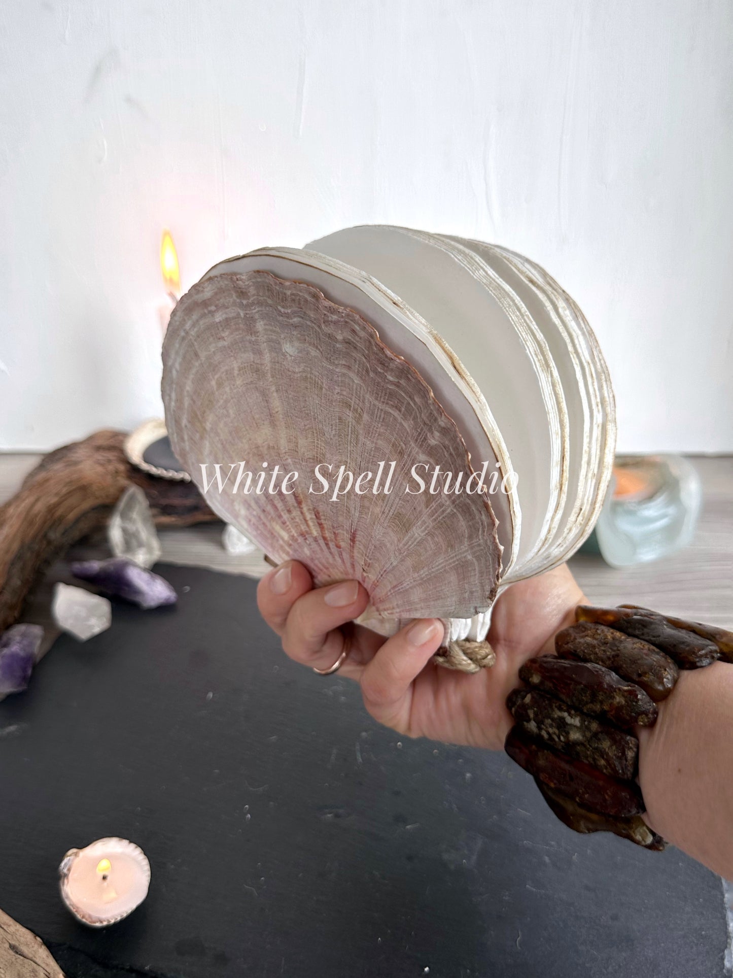 Extra large Beige scallop shell journal