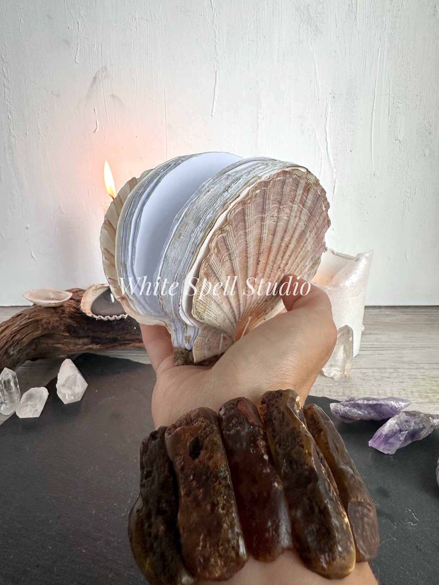 Milky white shell journal